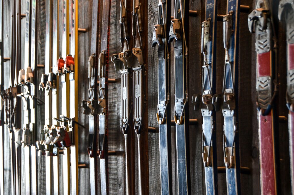 A stock image of a row of backcountry like skis